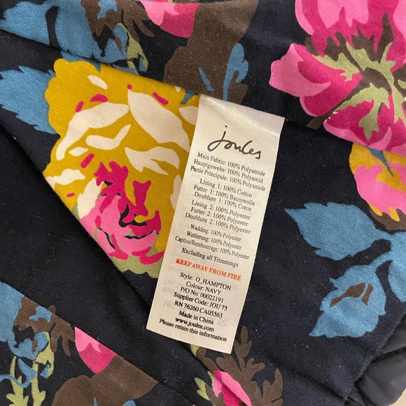 Joules Quilted Navy Jacket with Brown Elbow Patches Size 6 - Picture 10 of 10